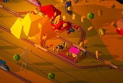 Evita explosiones low-poly entre trenes en el divertido Conduct THIS!