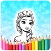 Princess Paint Coloring Book. icon