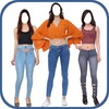 Girl Jeans Top Photo Suit icon