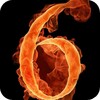 Fiery number 6 live wallpaper icon