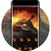 War theme of steel tank battle icon