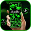 Neon Green Skulls Keyboard Bac icon