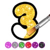 Glitter Number and letters coloring icon