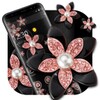 Pink Gold Flower Black Luxury Theme icon