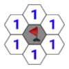 Minesweeper at hexagon icon