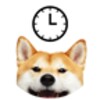 Analog clock dogs icon
