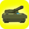 Origami military tank, car icon