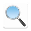 Magnifying glass with light icon