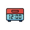 Material digital clock widget with google fonts icon