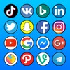 All in one social media and social network icon