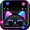Cute Black Neon Kitty Keyboard icon