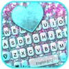 Glitter Cyan Heart Keyboard Ba icon