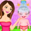 Lovely mom and baby care icon