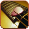 Play guitar with notes icon