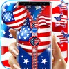 USA flag zipper lock screen icon