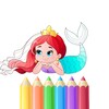 Icono de Mermaid coloring book gradient