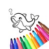 Icono de Pescado y delfines