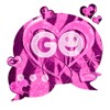 GO SMS Pink Theme Heart Zebra icon