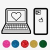 Coloring Laptop phone Glitter icon