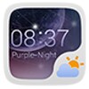 ไอคอน Widget Purple Night Style GO Weather EX