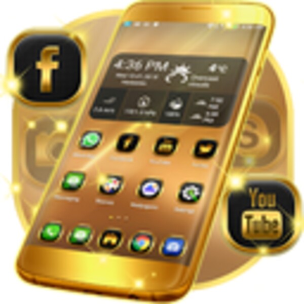 Neon Gold Theme GO Launcher for Android - Download the APK from Uptodown