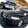 Police car driving crime case icon