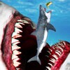 Megalodon shark fish eater icon