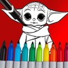 Baby yoda coloring icon