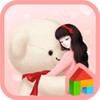 lovely girl hug dodol theme icon