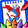 spider super heroes coloring g icon