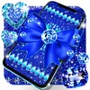 Blue glitter diamond bow live wallpapers icon