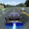 Driving in speed car icon