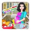 أيقونة Pregnant Mom Washing Dishes