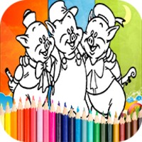 Coloring 3 Little Pigs Games android app icon