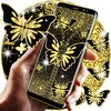 Golden butterflies lock screen icon