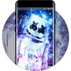 Neon marshmello blue colorful theme icon