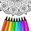 Mandala coloring book adults icon