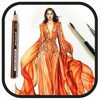 Icono de Fashion Design Flat Sketch Illustration