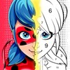 Miraculous Ladybug & Cat Noir. Color by number icon