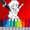 princess peach coloring icon