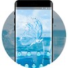 Glass crystal butterfly theme with water quality icon