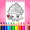 Dolls cupcake coloring pages icon