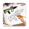 Ikon How to Draw Weapons Step by St