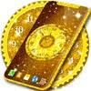 Gold Glitter Clock Wallpaper icon