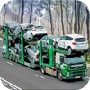 Car transport trailer driving icon
