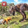 T-rex dino & angry lion attack icon