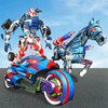 US Police Horse Robot Bike Transform Wild Cop Game icon