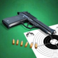 Pistol shooting at the target. Weapon simulator android app icon