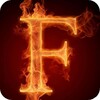 Fiery letter F icon