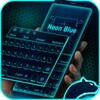 Neon Blue Cheetah Keyboard Theme icon